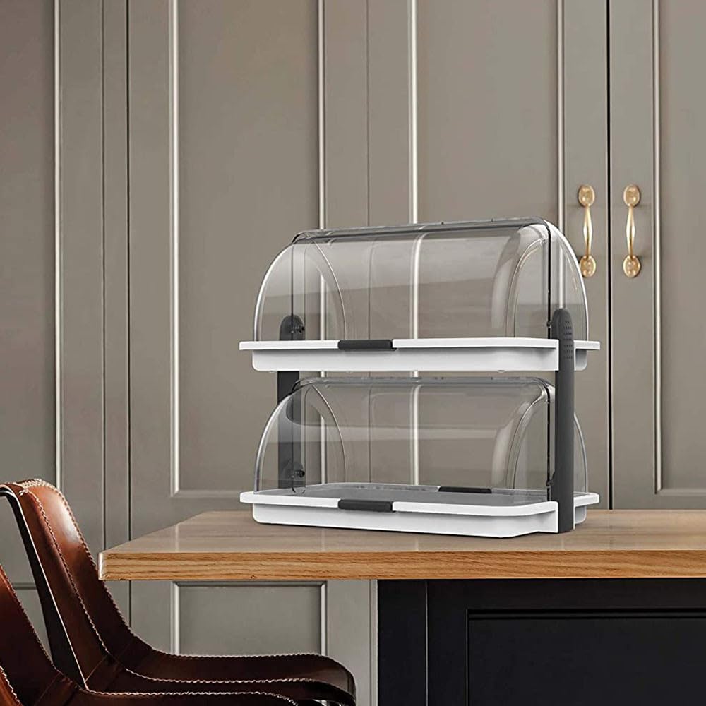 Vetrinetta doppia vassoio da banco espositore bianco per bar porta brioche cornetti dolci pane ristorante doppia apertura
