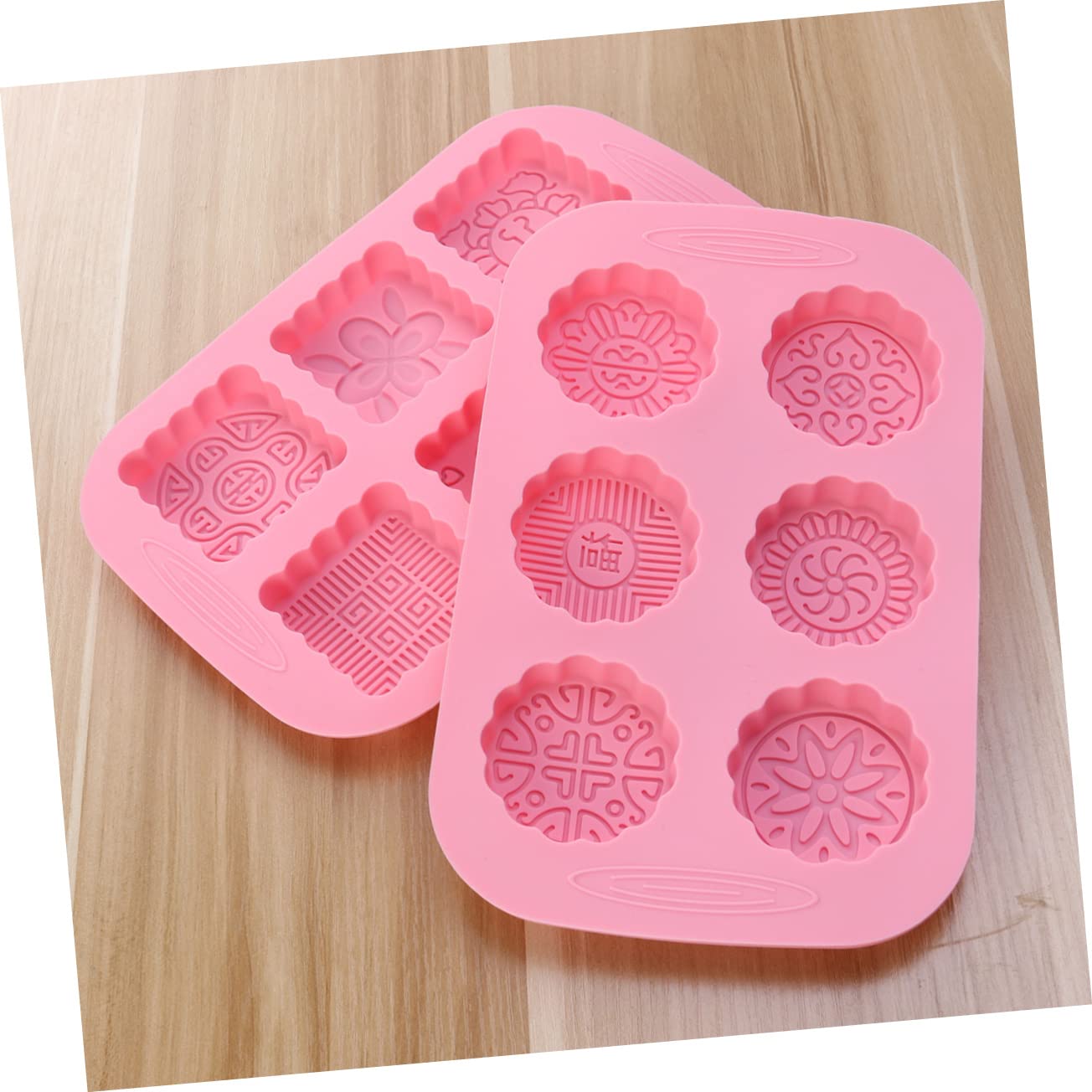 Mikinona 4 Piezas cortador de galletas galleta circular molde para galletas moldes para galletas cortadores de galletas circulares kitchen gadgets panelas cozinha molde de silicona rosa