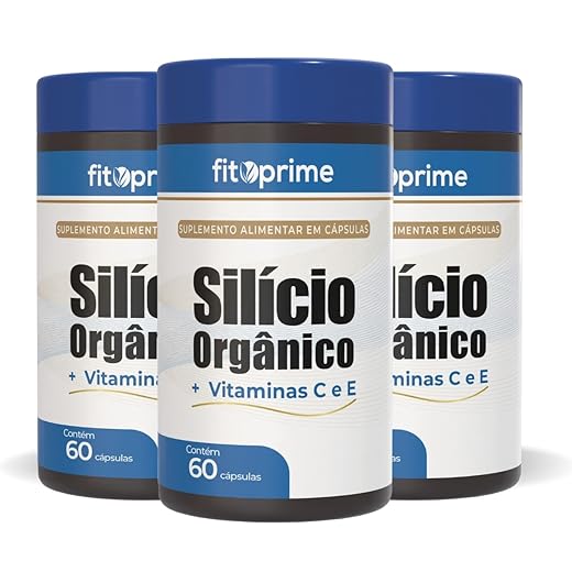 Kit 3x Silício Orgânico + Vitaminas C E 60 Cápsulas