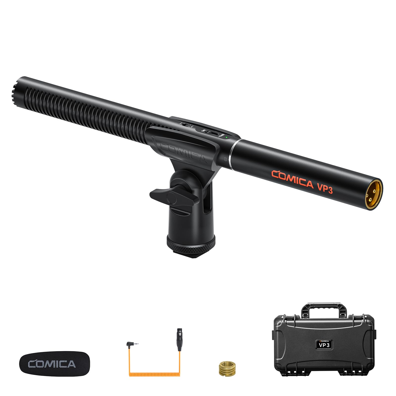 Comica VP3 Microphone XLR Supercardioïde à Condensateur, Microphone Shotgun pour Caméra, Caméscope, Micro XLR pour Vidéo, Création de Contenu, Cinéma et Télévision (Nouvelle Version)