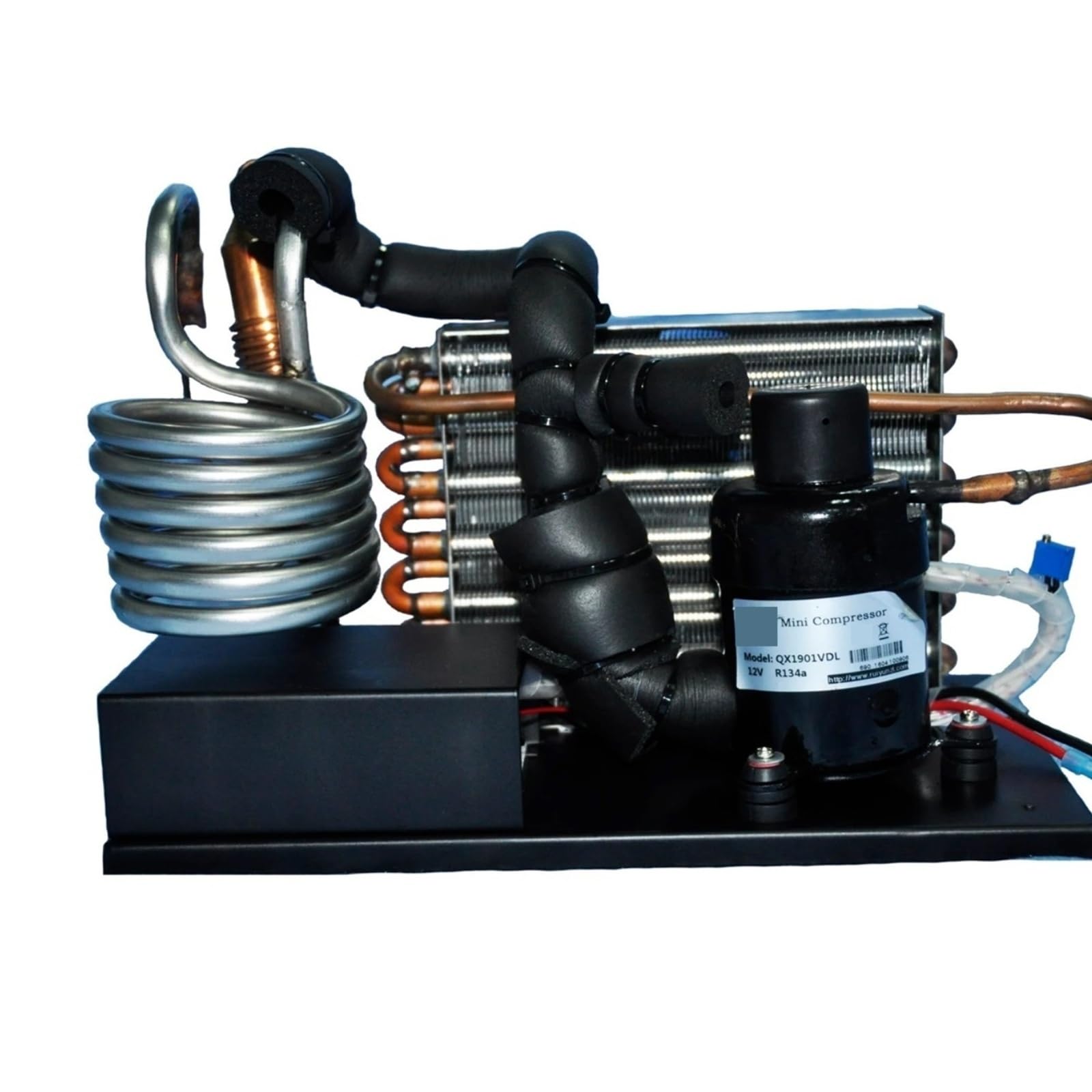 CVFRDD Micro DC Air Conditioner, Stainless Steel Coil Chiller DV1920E-S, 130W Capacity, R134A Refrigerant, 24V DC
