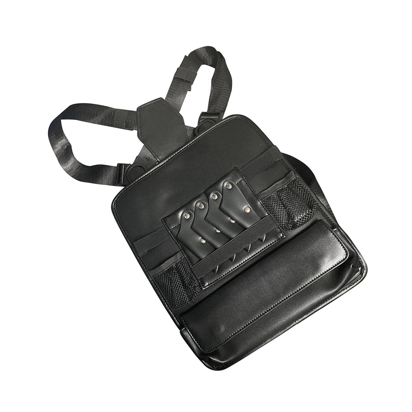 Milageto Haircut Tools Scissor Storage Chest Bag Multifunctional with Double Shoulder Belt for Hair Salon Hair Stylist Tools Bag, Black