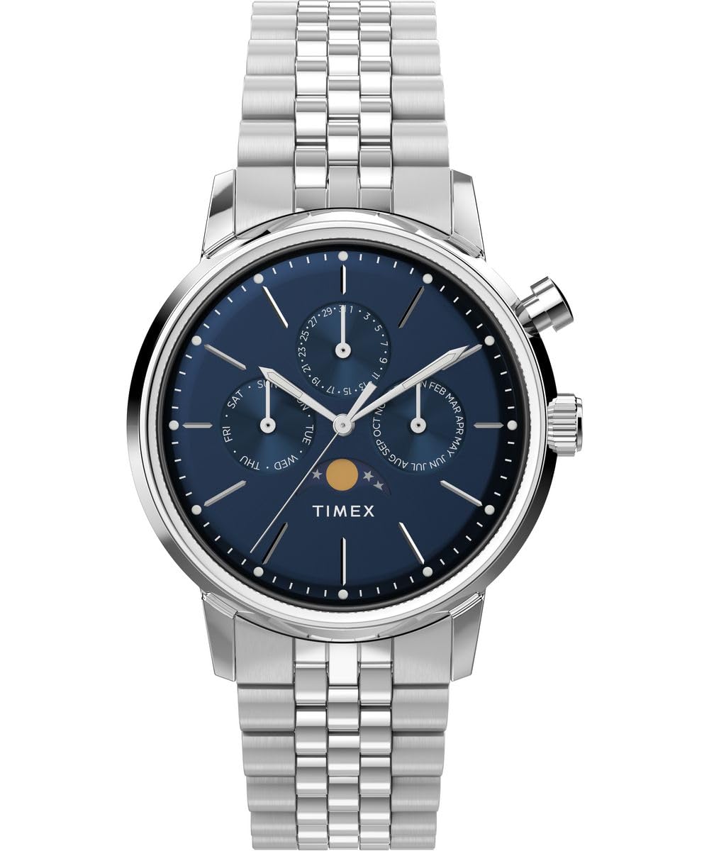Timex Marlin Moonphase (40mm) Blue Dial / Stainless Steel Bracelet TW2W51300