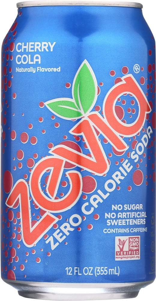 Zevia Soda, Cherry Cola, Zero Cal 12 oz. 6-Count (Pack of 4)