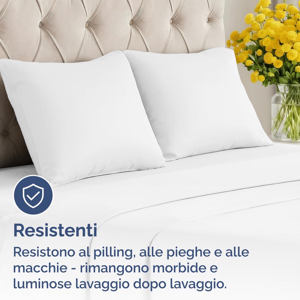 Federa 80x80 Bianco - Set da 2 - Federe in Microfibra di Alta Qualità - Morbide, Confortevoli e Lavabili in Lavatrice - Federa 80x80 per Cuscini, Set 2 Federe Bianco - OEKO-TEX Certificato