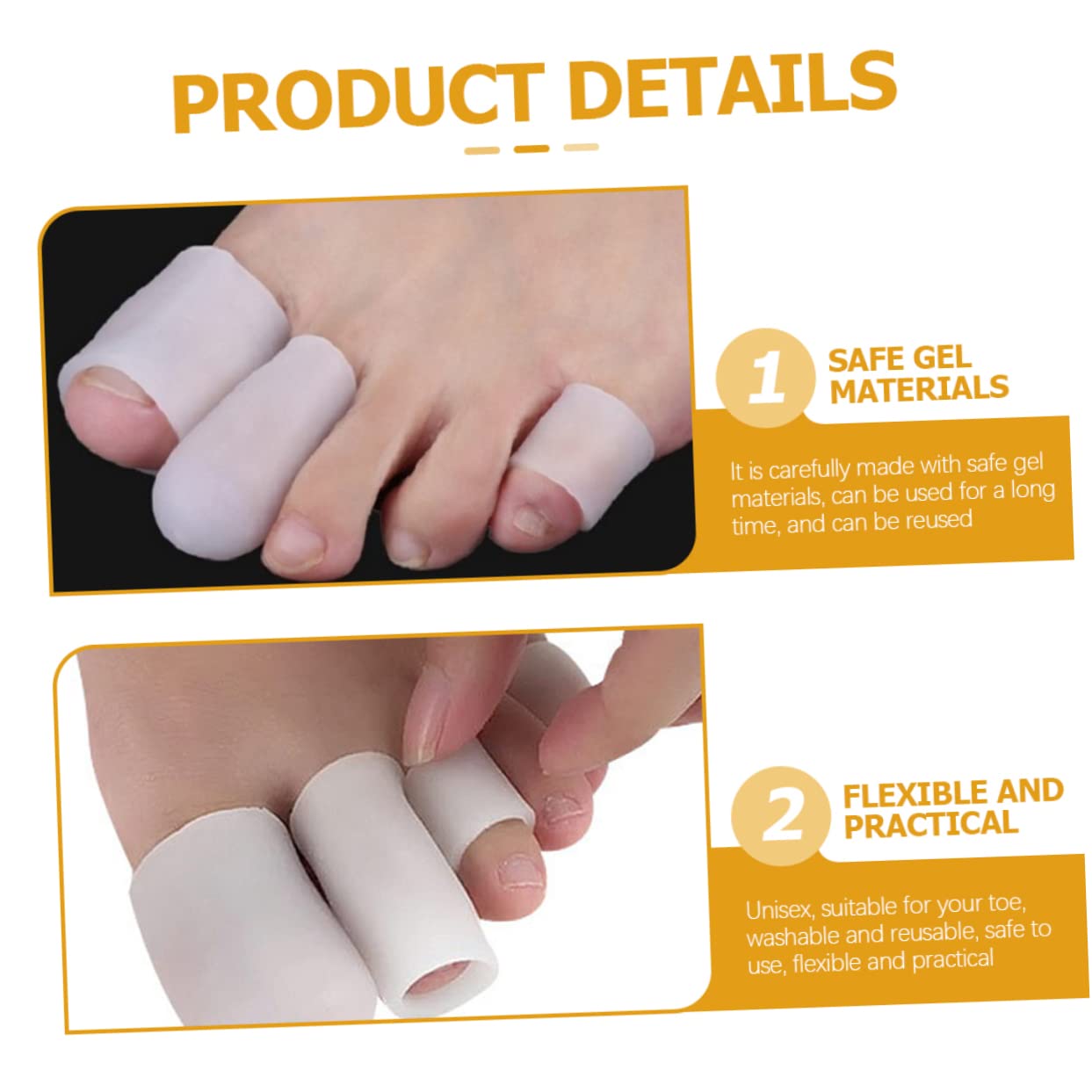 PartyKindom 10Pcs Gel Toe Protectors Flexible Toe Separators for Relief Comfortable Shoe for Hammertoe Relief and Overlapping Toes Unisex and Reusable