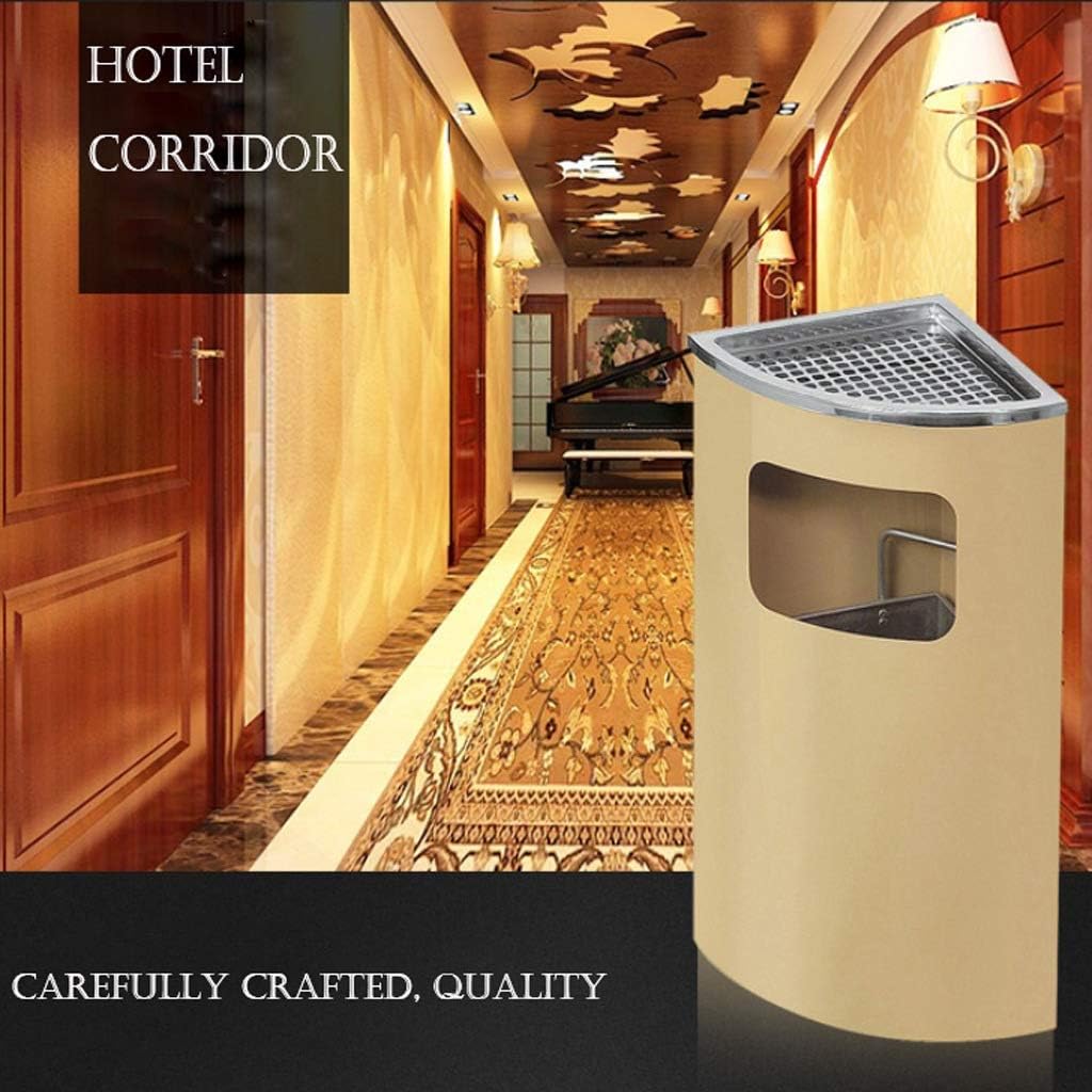 Waste Bins,Rrubbish Bin Outdoor Trash Can Fashion Fan-Shaped Trash Can Multi-Function Trash Can Mall Hotel Office Heavy Trash Can/Black/a