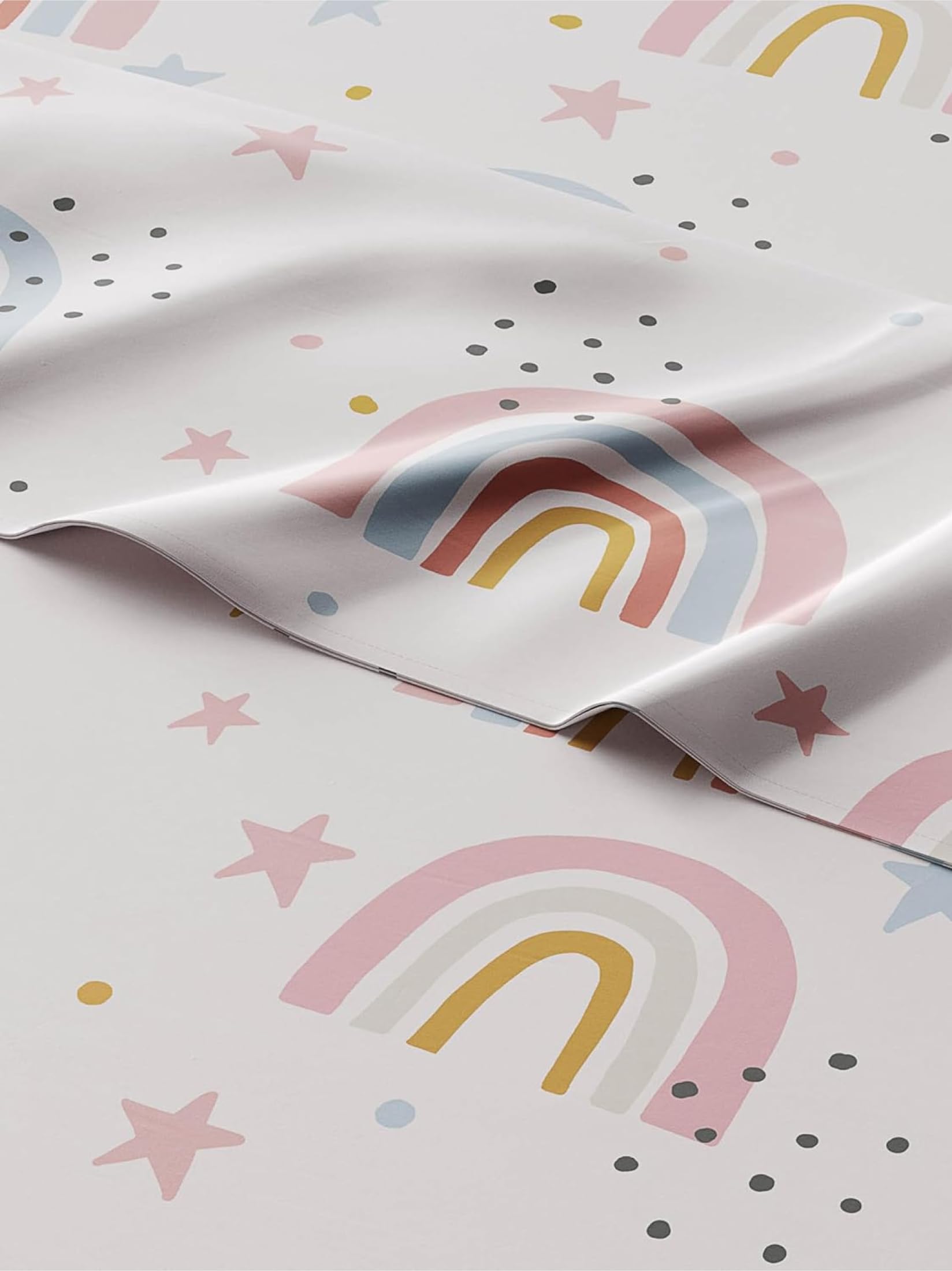 Kids Twin Rainbow Sparkles Bed Sheets - 3 Piece Rainbow Sparkles Sheet Set