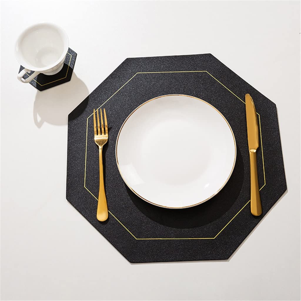 IANSHFKN 6 Pcs Leather Placemat Insulation Pad Western Placemats Coaster Pads Table Mats Tableware Kitchen Accessorie