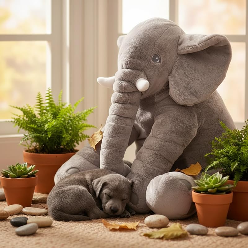 Image of Ryttir 31 Inch Fuzzy Large Elephant Stuffed Animal, Soft Stuffed Elephants Plush Toy, Funny Elephant Gifts for Women