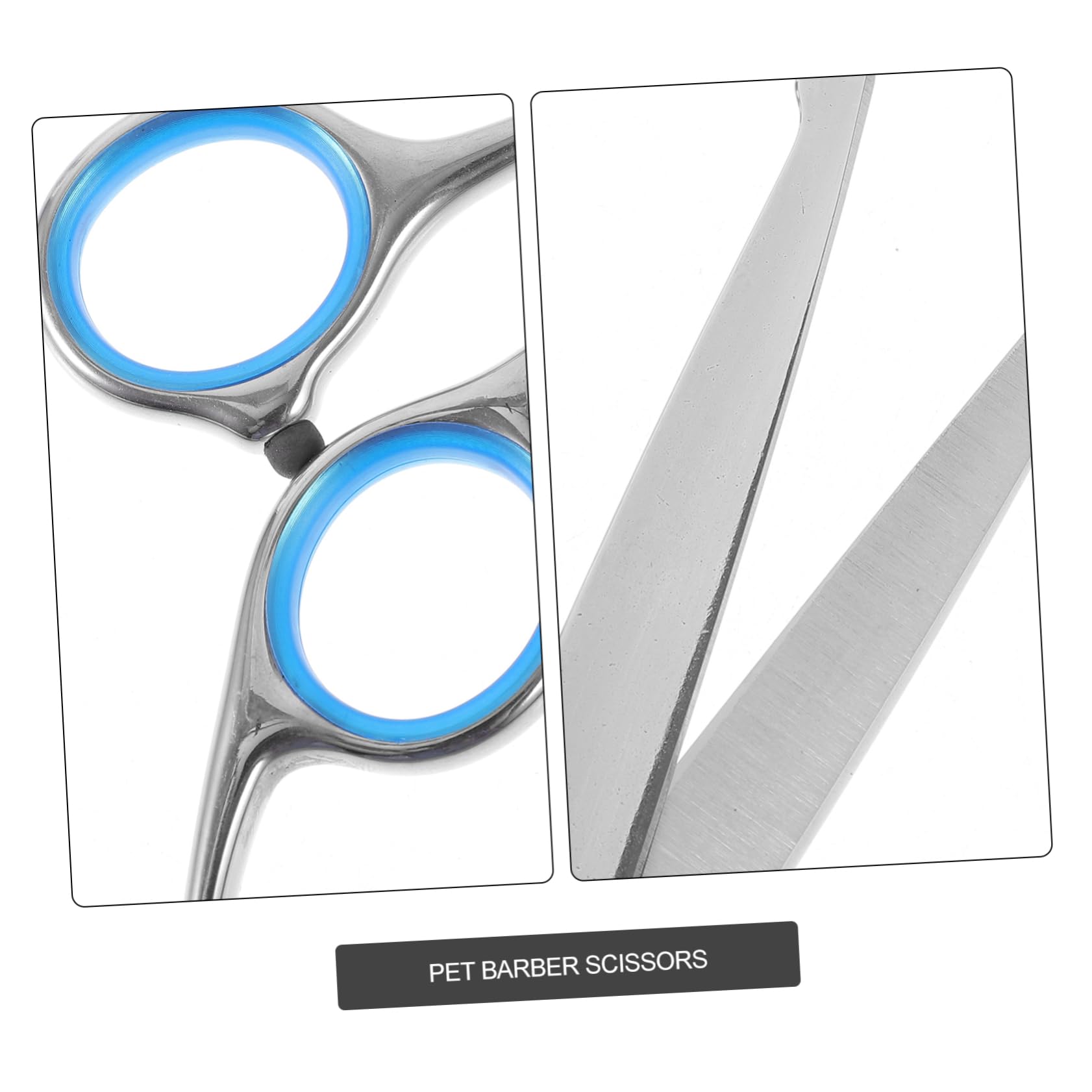 VICASKY 2Pcs Pet Hair Scissors Ergonomic Round Head Pet Trimming Shears Rust Grooming Tools for Home and Salon Use for Dogs and Cats Blue Screws Design
