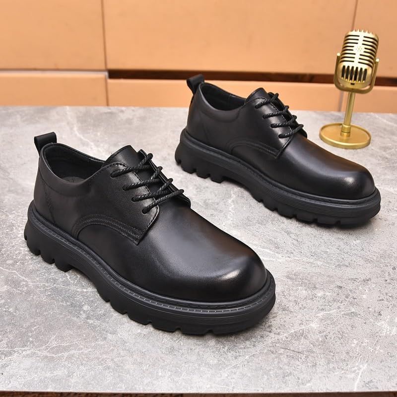 Men's Platform Oxford Shoes Fashion Business Dress Shoes Comfortable Round Toe Non-Slip Sole Casual Shoes for Men