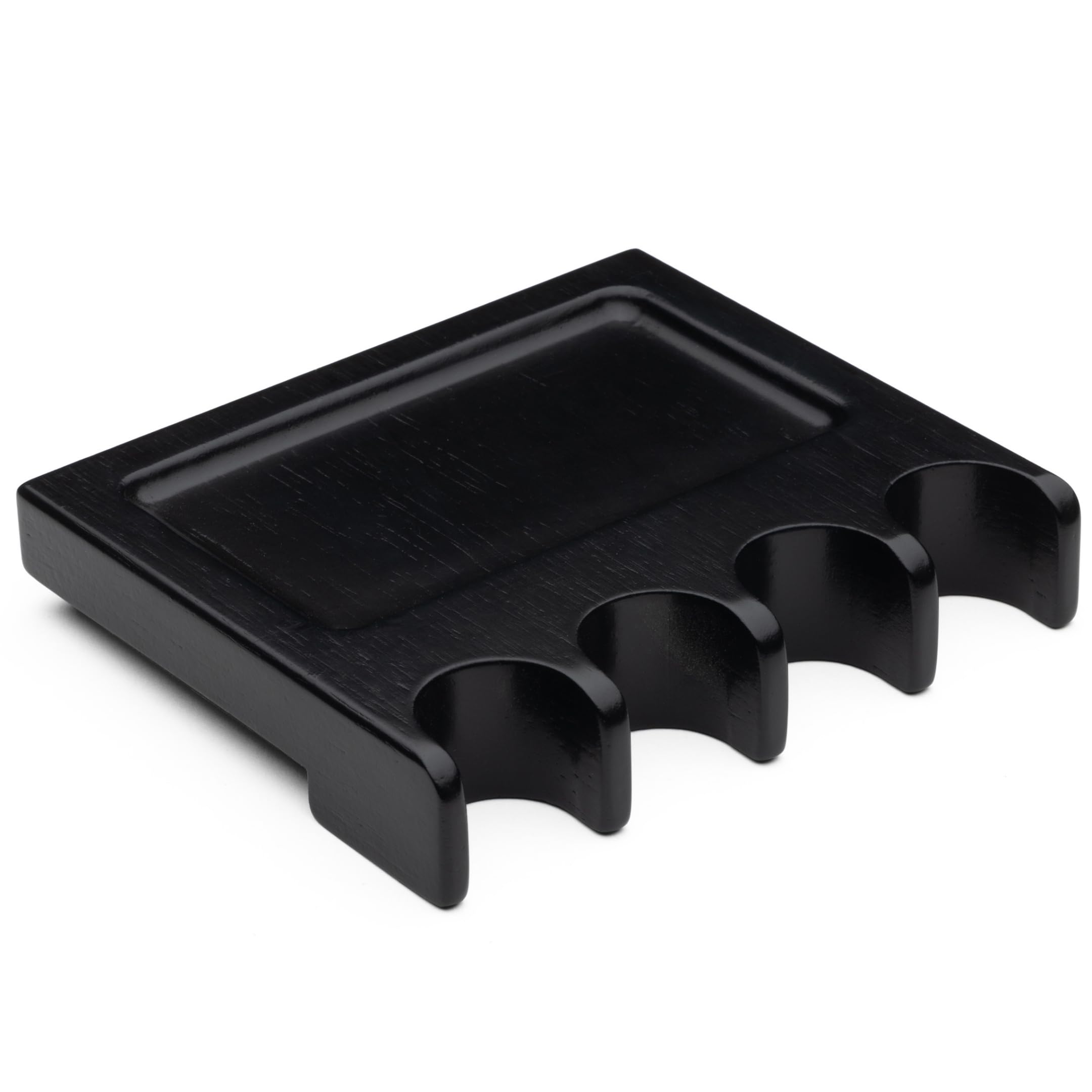Pool Stick Holder, Portable Cue Claw Rack Holds Sticks Against Table, Bar or Chair Weighted Solid Wood with Rounded Edges and Non-Slip Pad (Black, 4 Cue Claw)