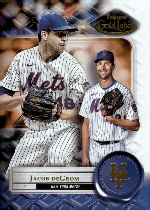 2022 TOPPS GOLD LABEL CLASS 1#70 JACOB DEGROM NEW YORK METS BASEBALL OFFICIAL TRADING CARD OF MLB