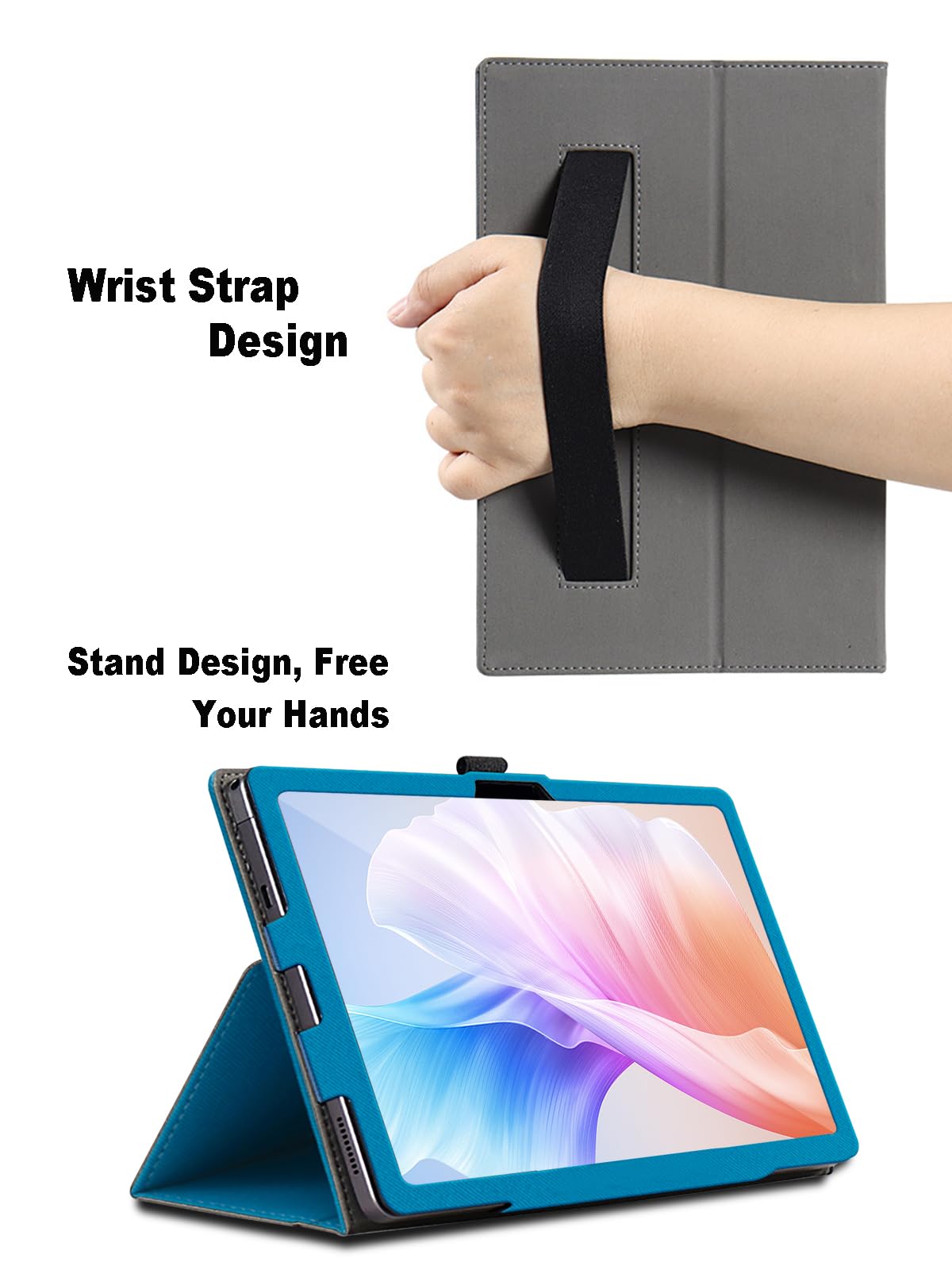 Custodia Universale Per Tablet 10.1 Pollici Con Supporto E Porta Penna, Colore Blu, DUODUOGO S60