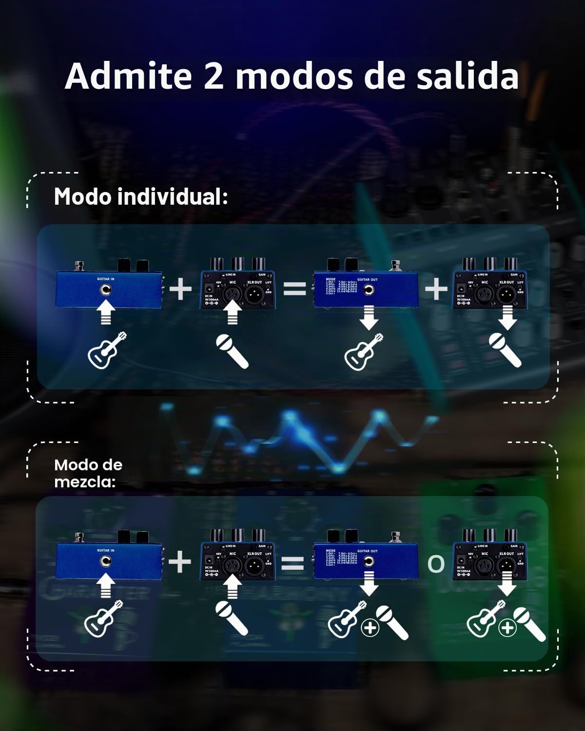 FLAMMA Pedal de armonía vocal FV04, procesador de efectos vocales, armonizador de micrófono de voz Stompbox con reverberación, 12 tonos con 11 modos de armonía diferentes, todo en uno para grabación