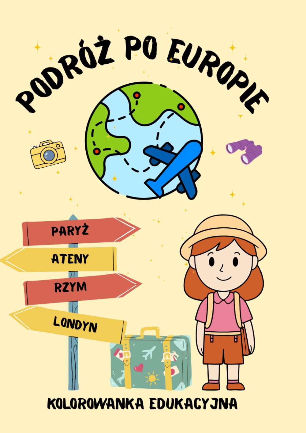Podróż po Europie: kolorowanka edukacyjna dla dzieci, kolorowanka podróżna, wykreślanki, nauka przez zabawę