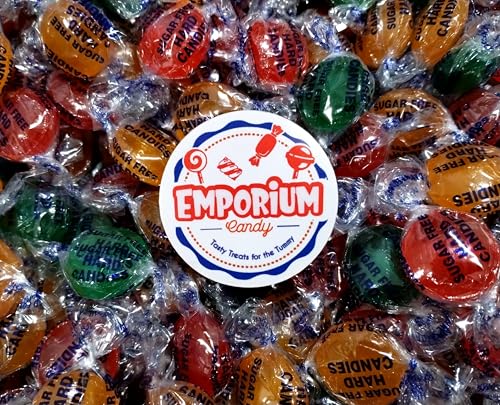 Sugar Free Assorted Fruit Hard Candy Buttons - 50 Pieces of Fresh Delicious Cherry Orange Lime Individually Wrapped Candy