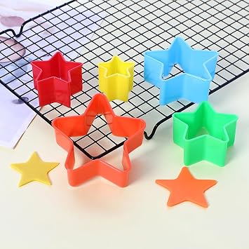 Cookie Cutter Set for Baking, 5PCS Sandwich Fondant Cake Fruit Vegetable Shapes Cutter Set (Star)