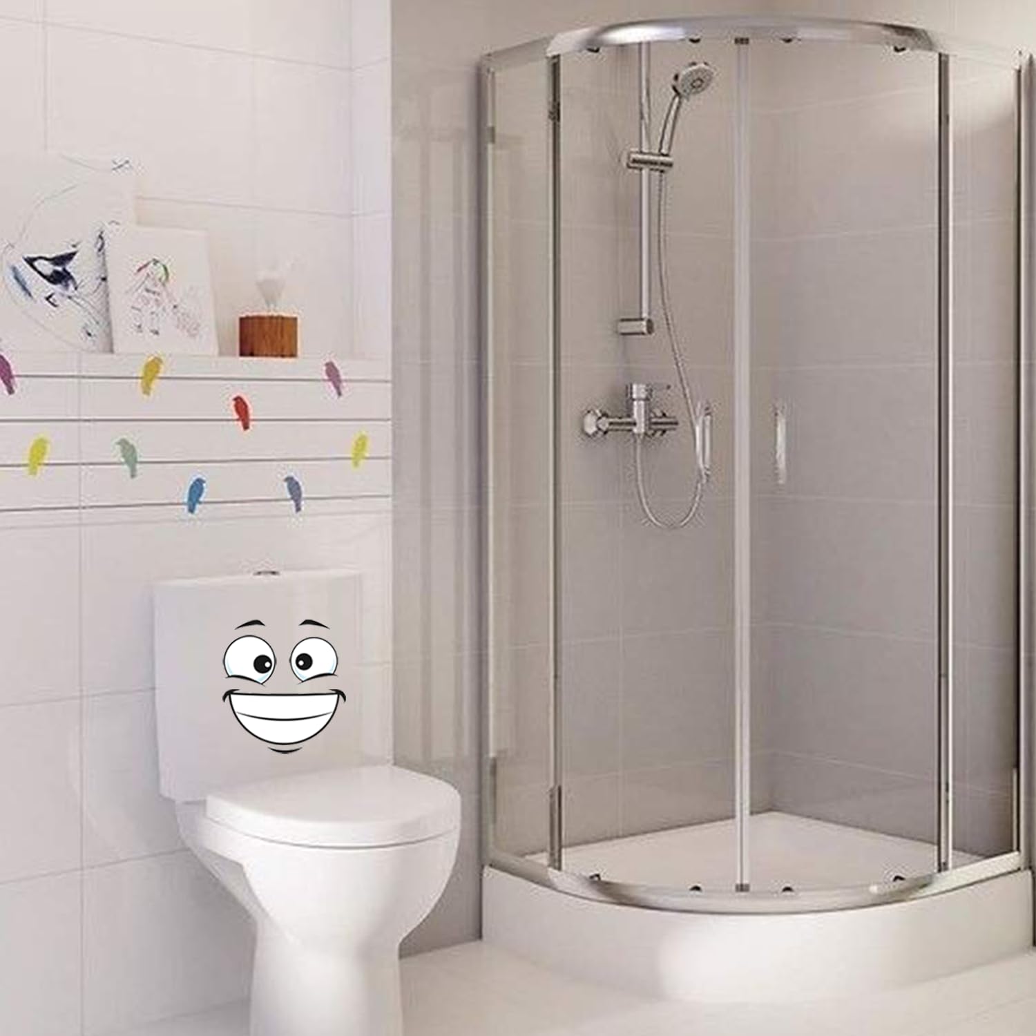 10 Pack Funny Trash Garbage Can Stickers- 11.8in x 8.3in Cute Toilet Lid Decal Sticker, Adhesive Cartoon Expressions Sticker for Kitchen Fridge Bucket, Decorative Wall Stickers Indoor Outdoor