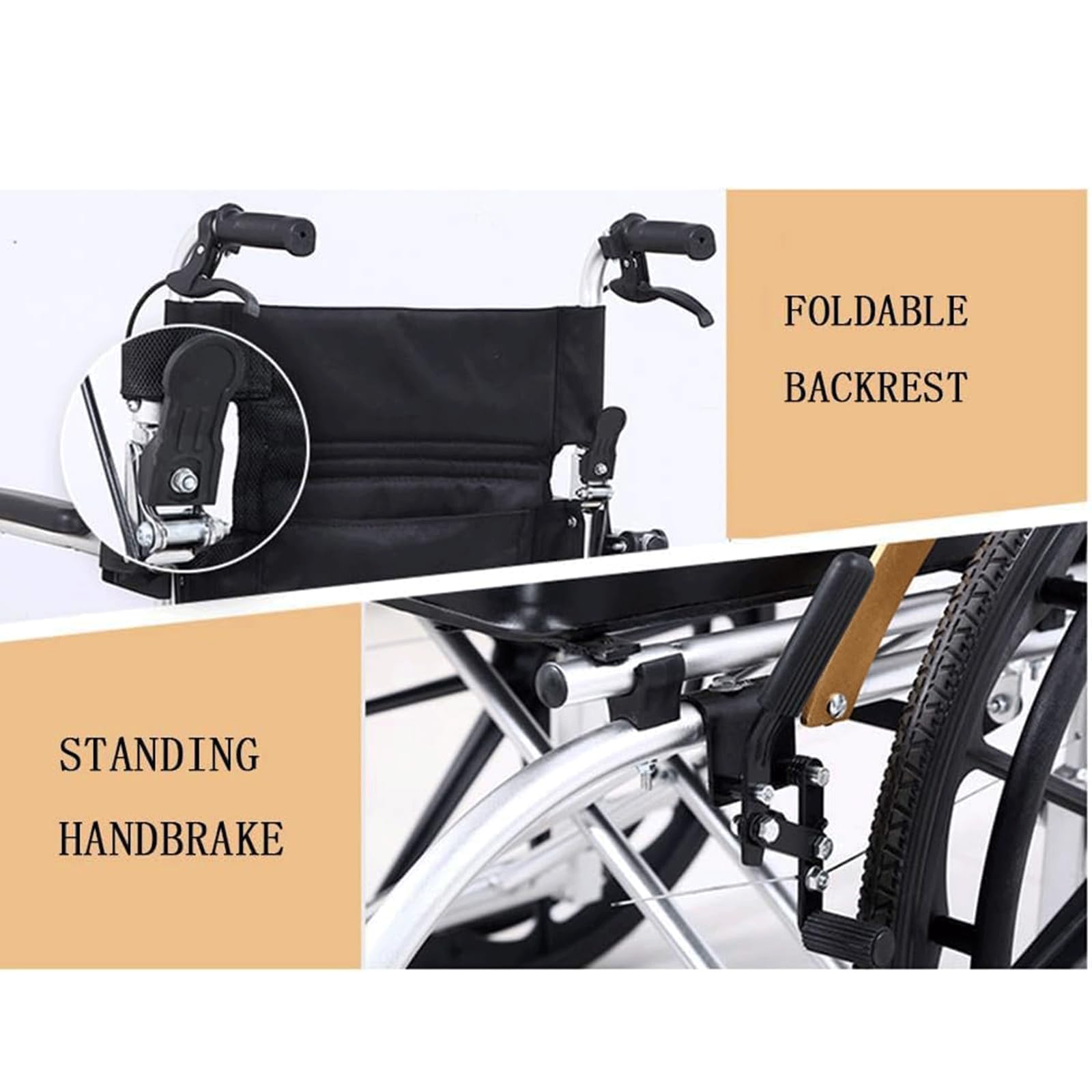 Silla de Ruedas Manual Ligera Silla de Ruedas Plegable de Transporte para Adultos Scooters de Movilidad Silla de Ruedas/a