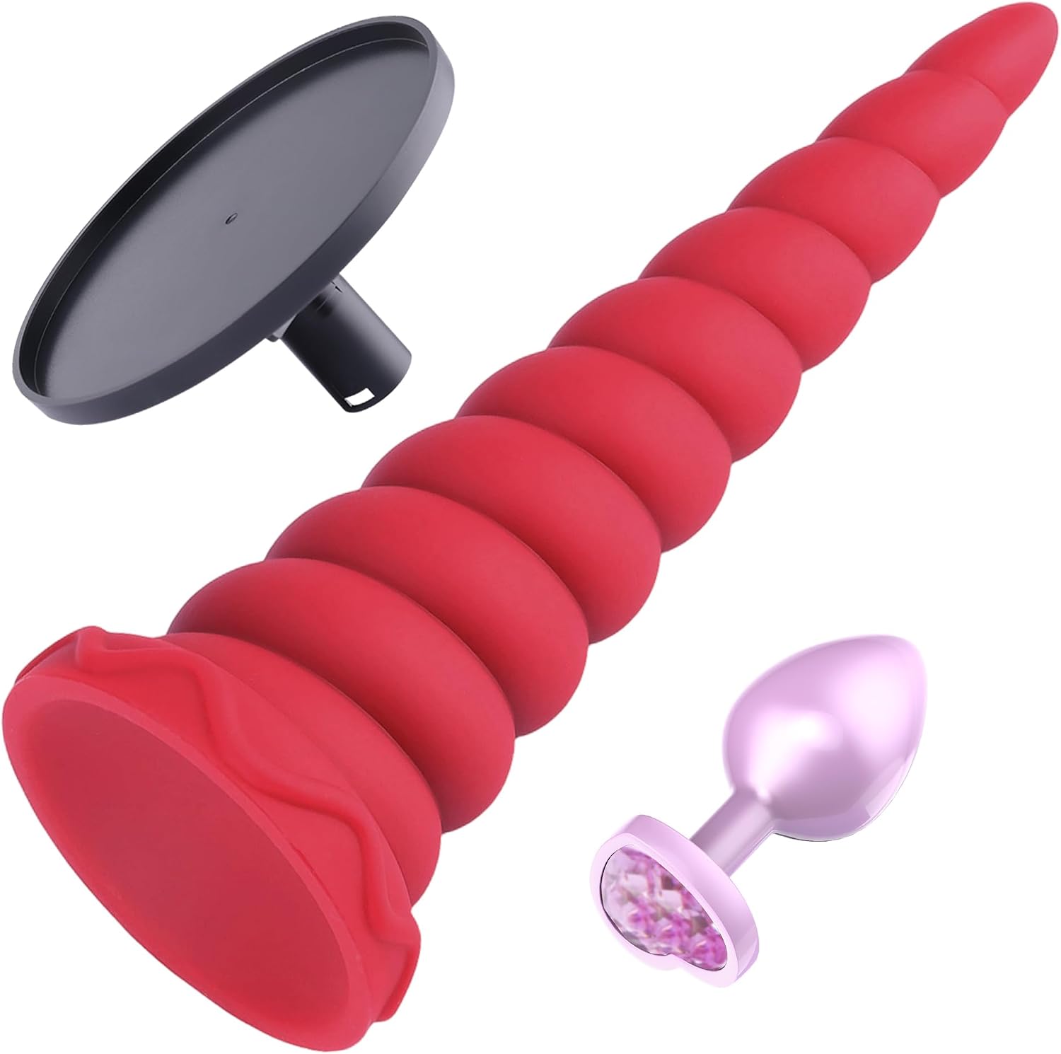 Sex Machine Unicorn Monster Dildo Adult Toy: Suction Cup Silicone Dildo (for Women), Fantasy Dildo (Psychedelic Colors), Includes Suction Cup Adapter and Butt Plug (Blue)