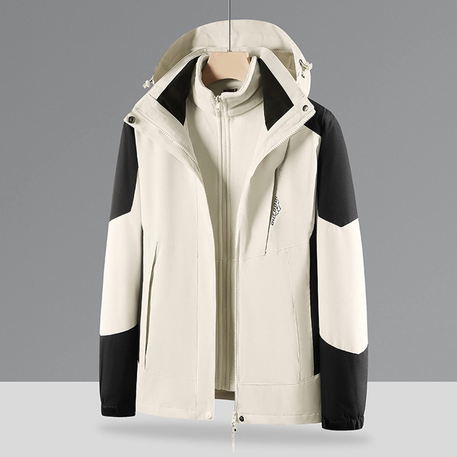Warehouse Veste imperméable doublée de polaire pour femme, manteau d'hiver coupe-vent pour la neige, la marche en polaire imperméable avec poches, pour le ski d'hiver