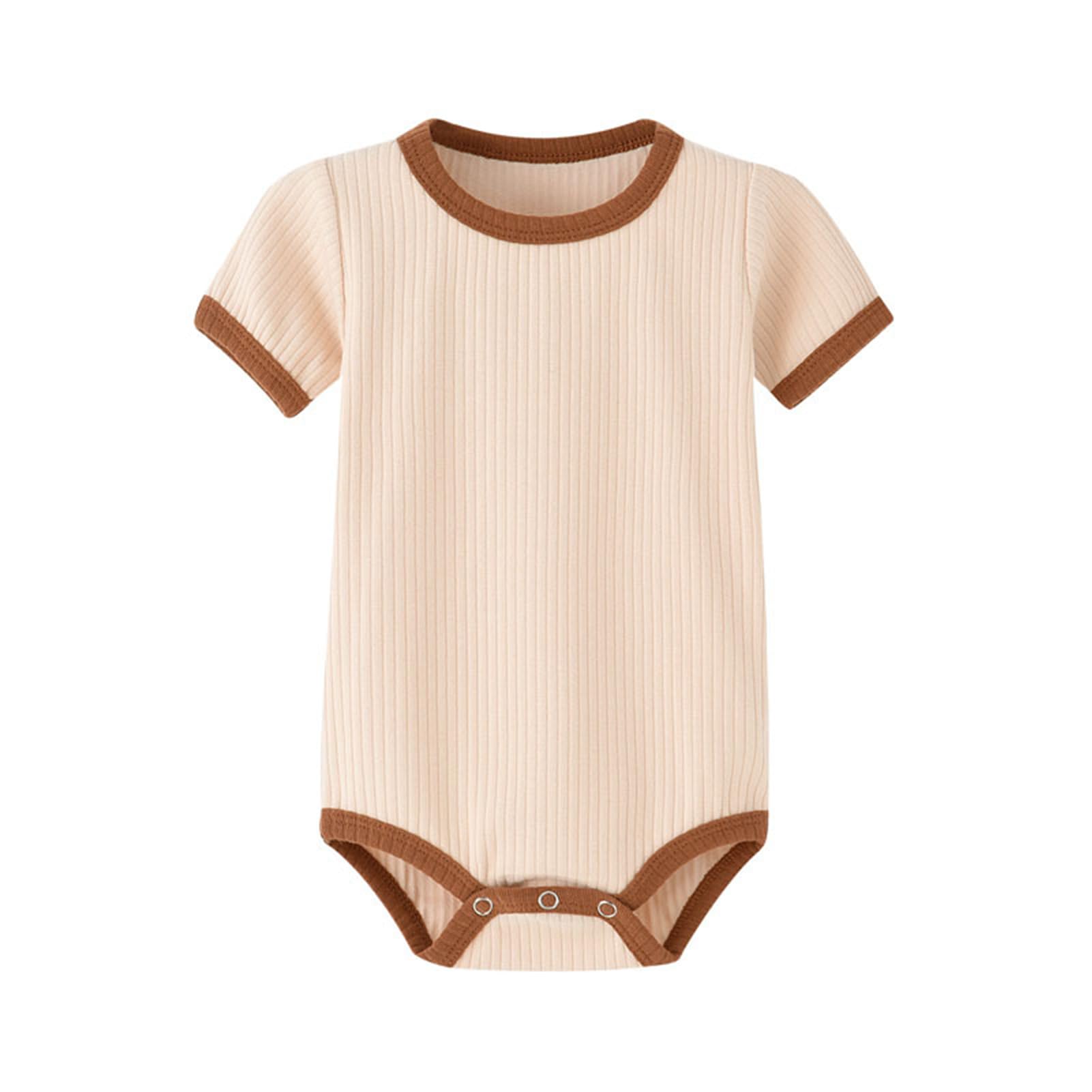 Jomixa Unisex Baby Short-sleeve Bodysuit, Organic Cotton Baby Clothes for Infant