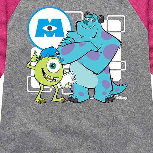 Disney Monsters Inc. - Mike and Sully - Toddler & Youth Girls Raglan Graphic T-Shirt3