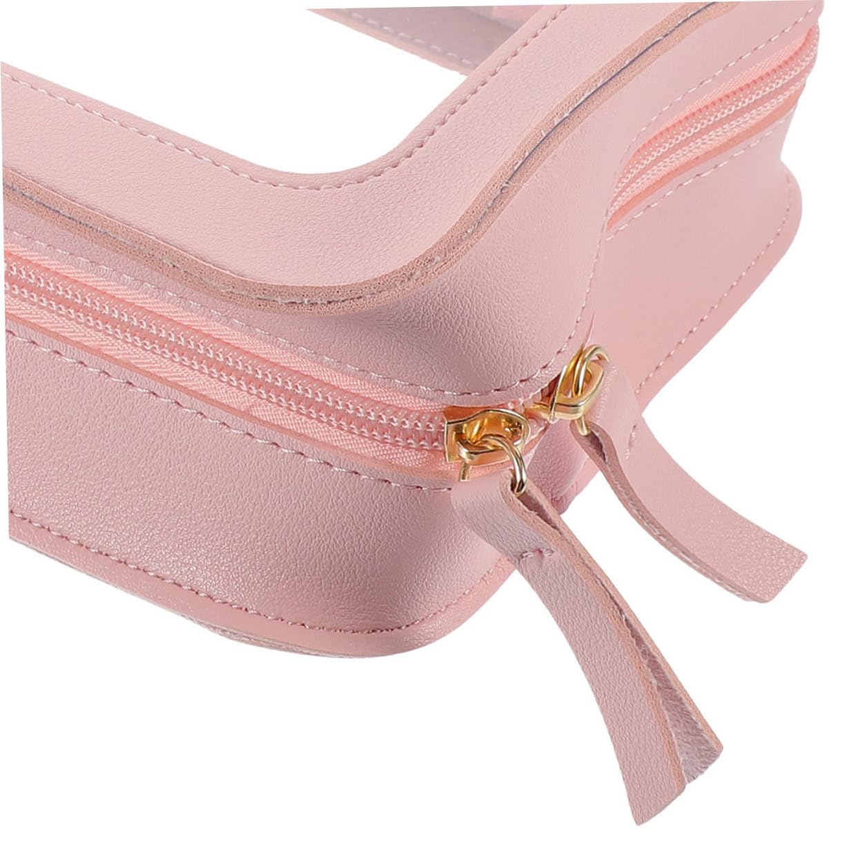Neceser Transparente de PVC Rosa 2 Piezas para Viaje | Bolsa de Aseo Personal, Almacenamiento Seguro y Revisión Rápida, Formato Ligero para Exterior