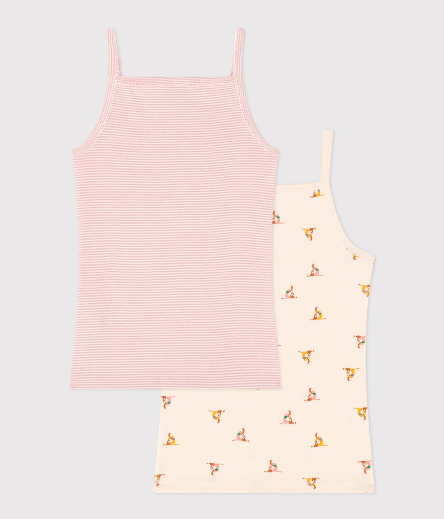 Petit Bateau Mädchen Hosenträgerhemden (2er Pack)