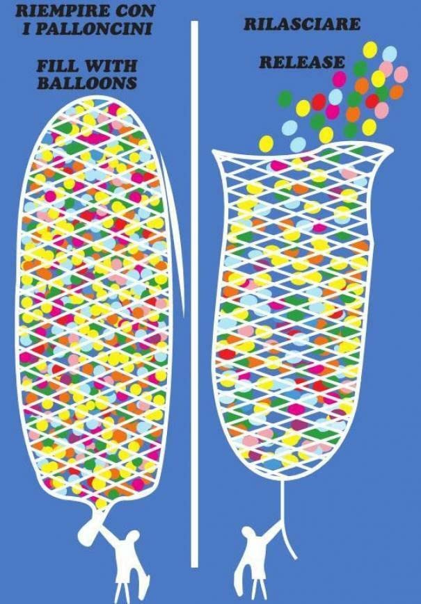 Filet pour lâcher de ballons pour stocker et libérer sans effort