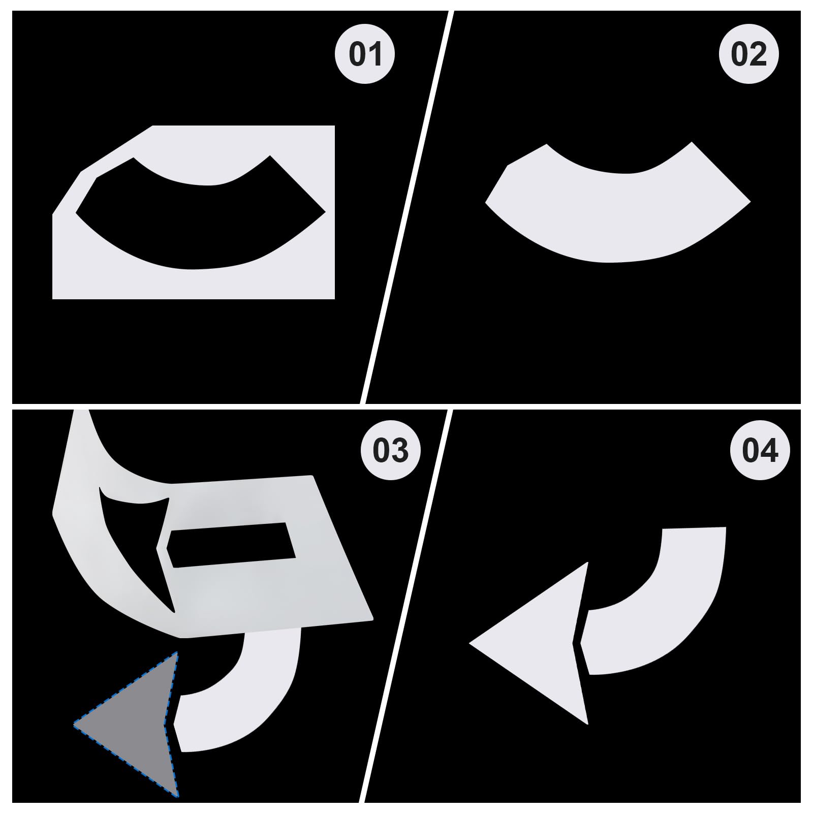 Feifeiya 152,4 x 91,4 cm Gehweg-Schablonen-Set, gerade und drehbar, Kombi-Pfeil-Set, faltbare Parkplatz-Schablonen, wiederverwendbar, gerade Kurven-Pfeil-Schablone für Parkplatz und Pflasterlinien