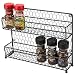 MyGift Rustic Gray Dual Tier Wire Spice Rack Jars Storage Organizer (Kitchen Countertop or Wall Mount)