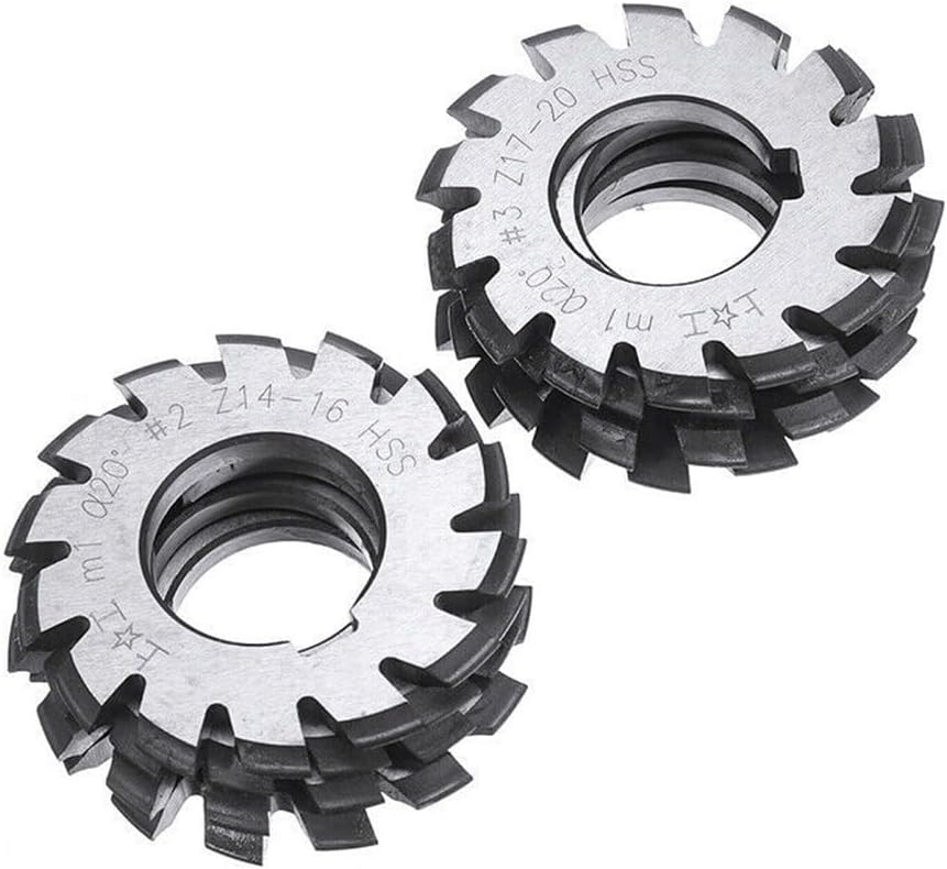 8pcs For HSS M1 Module 22mm Bore PA20° 20 Degree Involute Gear Cutter Set for CNC Machining, Metric Gear Milling Tools