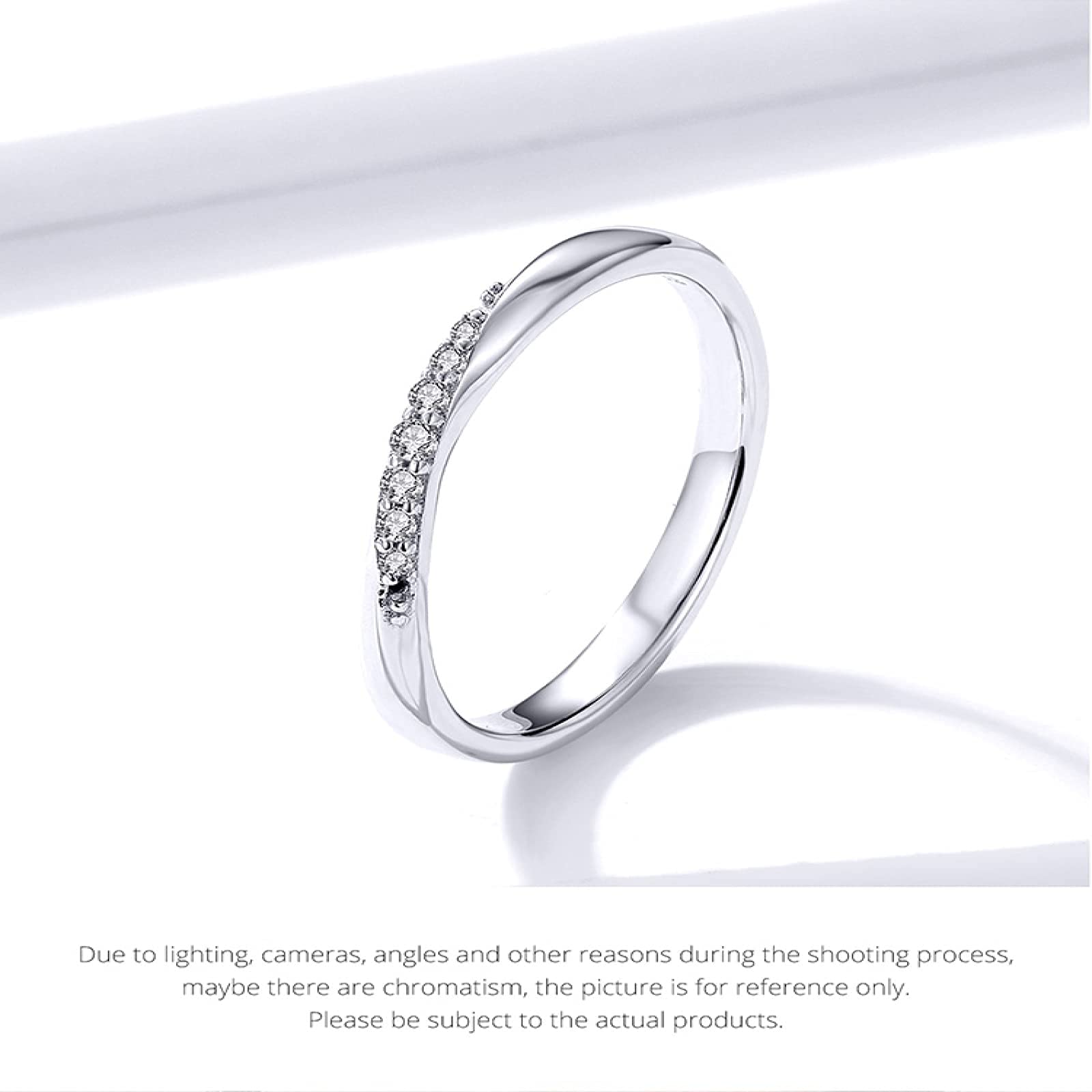 WXKAGF Sterling Silber 925 Ringe Schillernde Zirkonia Fingerringe für Frauen Hochzeit Schmuck Chic Stilvoll