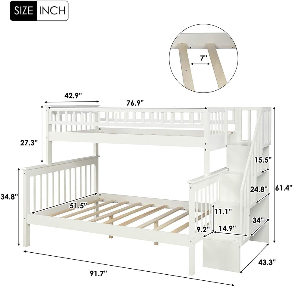three quarter bunk bed