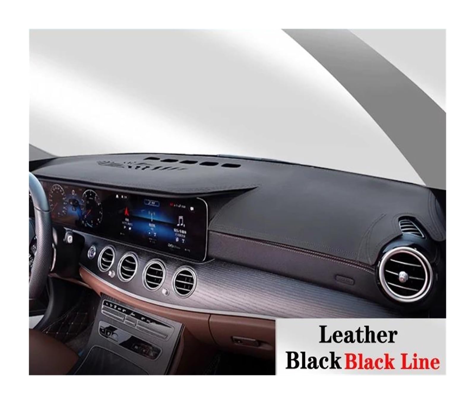 Tapis Tableau Bord intérieur Voiture Tapis Tableau Bord en Cuir PU pour Toyota pour Camry 7e 2012-2016 Pare-Soleil Anti-UV Accessoires Voiture(All Black LHD)