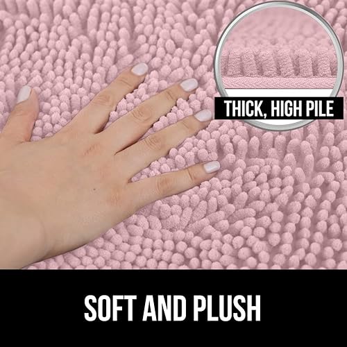 Miniatura 2 de Gorilla Grip - Juego de tapetes peludos de chenilla contorneados de lujo para el área de baño, extra suaves, duraderos y absorbentes, se pueden