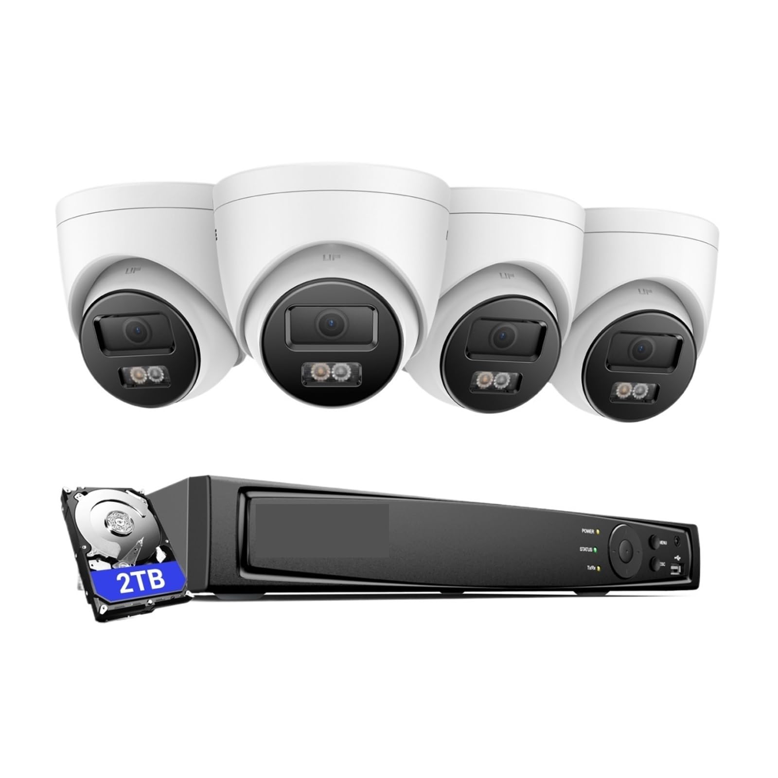 De Videovigilancia 4K Ultra HD PoE, Grabador NVR 8 Canales con Cámaras Seguridad MP, Kit CCTV, Grabación Audio, Cámara IP(None)