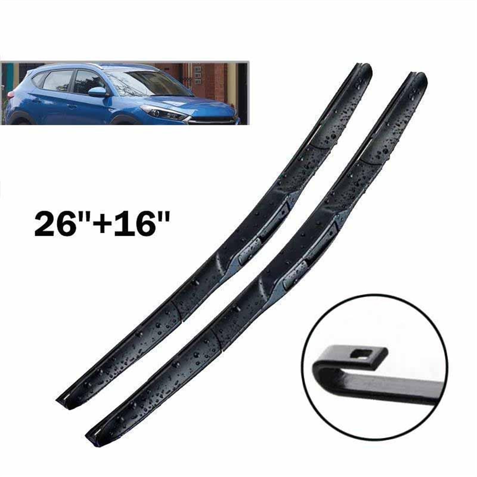 Escobillas limpiaparabrisas Delanteras hbridas para Hyundai Tucson MK3 2016 2017 2018 2019 2020, para Parabrisas, Ventanas, Coche, cepillos de Lluvia de 26"+16".