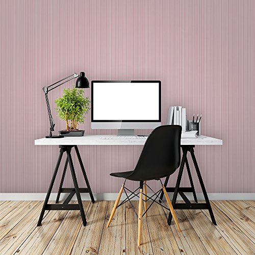 Papel de Parede, Listrado, Rosa, 1000x52 cm, Bobinex Uau