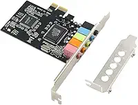 Placa de som PCIe 5.1 interna para PC Windows 8 7 com suporte de perfil baixo, placa de áudio PCI-e estéreo 3D, chip CMI8738 de 32/64 bits, adaptador PCI Express