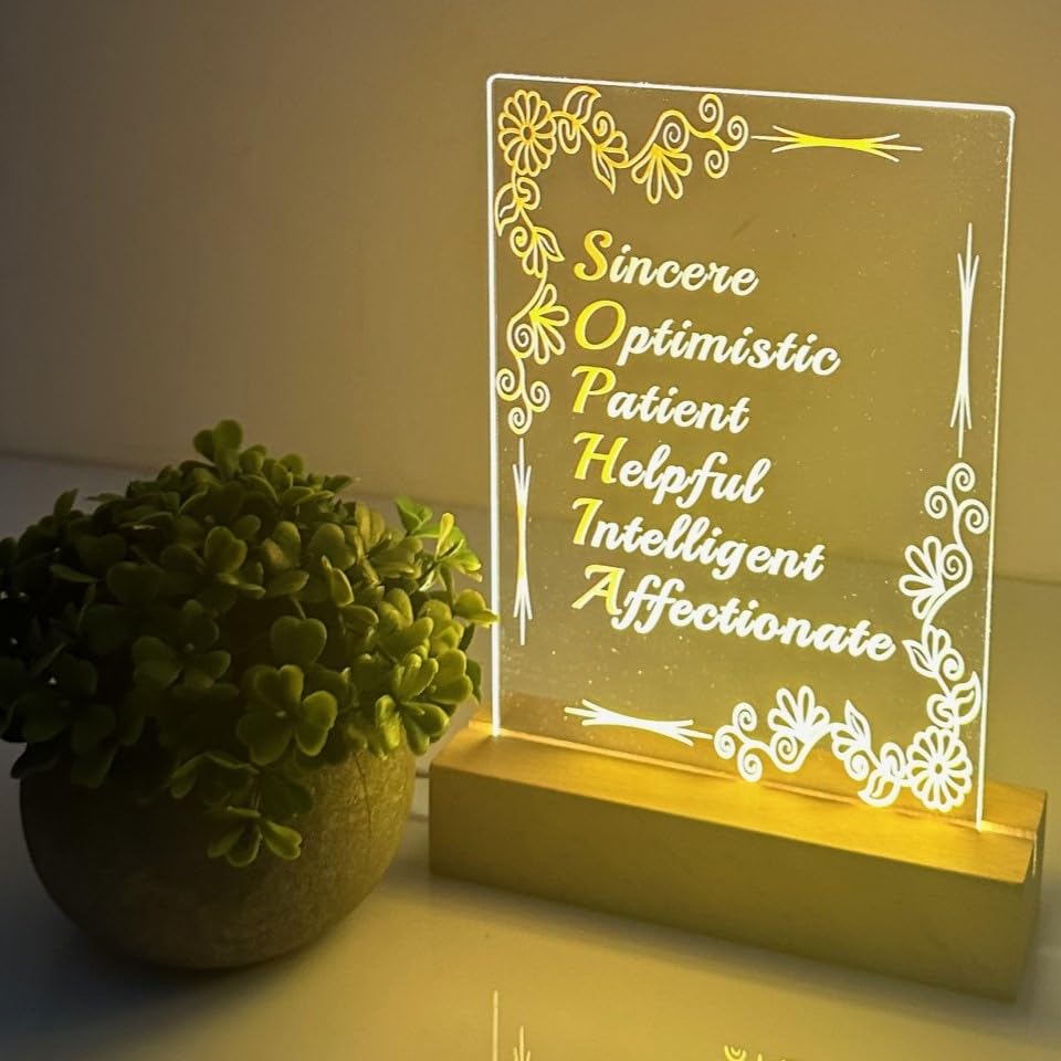 Lámpara LED de Mesa Personalizada con Base de Madera miniatura 3
