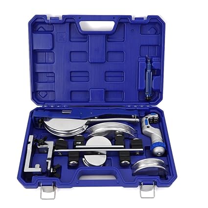 SAZDFY 10MM-22MM Tubing Benders, Refrigeration Ratchet Tube Bender, Aluminum Alloy Tube Bender Pipe Multi Cutter, 90? Soft Copper Pipe Bending Machine 3/8