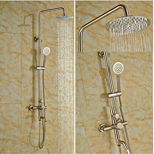 Robinet mitigeur mural Gowe de douche en laiton et fini nickel brossé haute résistance