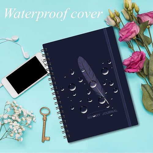 Vista 8 de Cuaderno de registro de notario, 7 x 10 pulgadas, diario de notario encuadernado en espiral, cubierta flexible, suministros para notario, papel Rosa