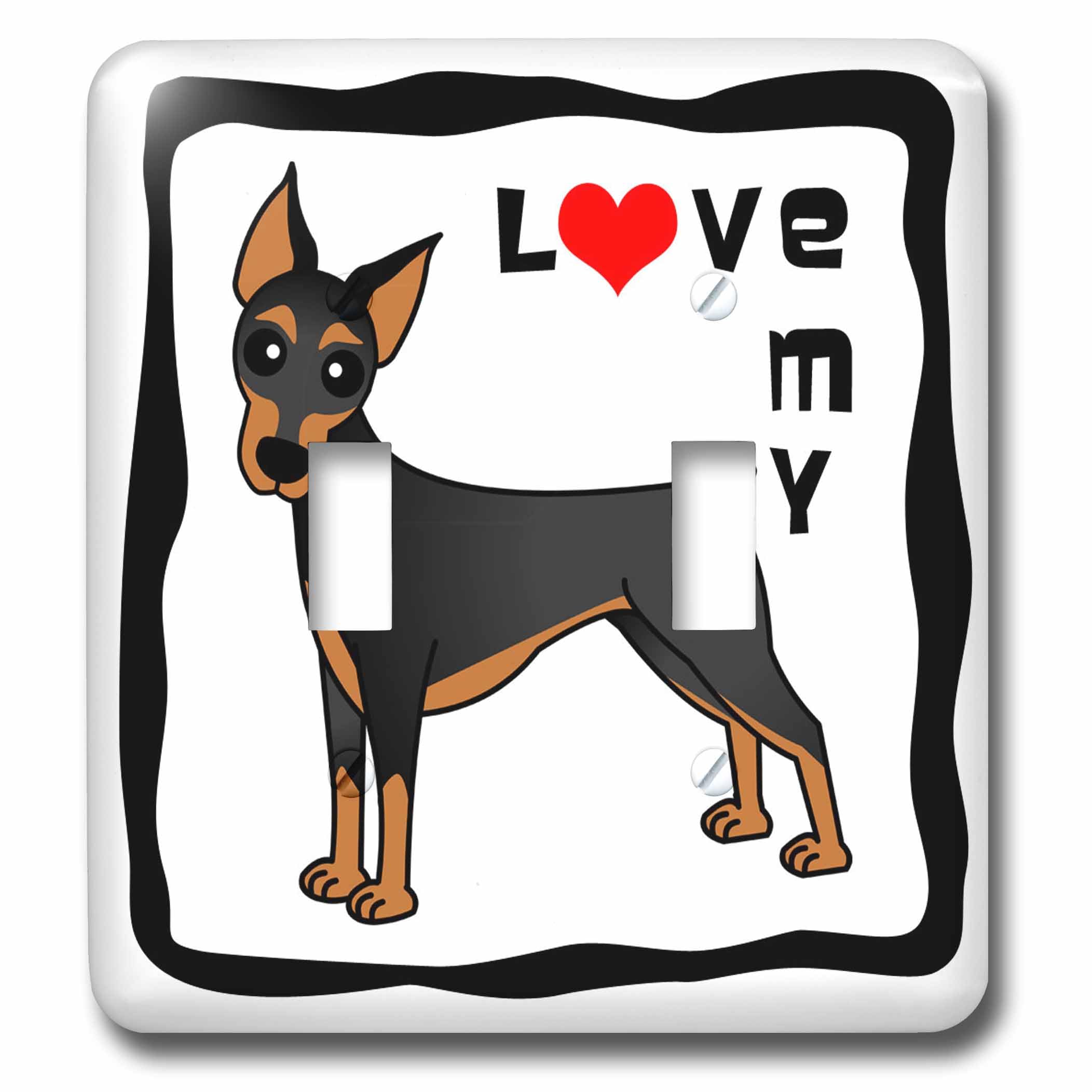 Double interrupteur à bascule Doberman idée cadeau originale pour passionné