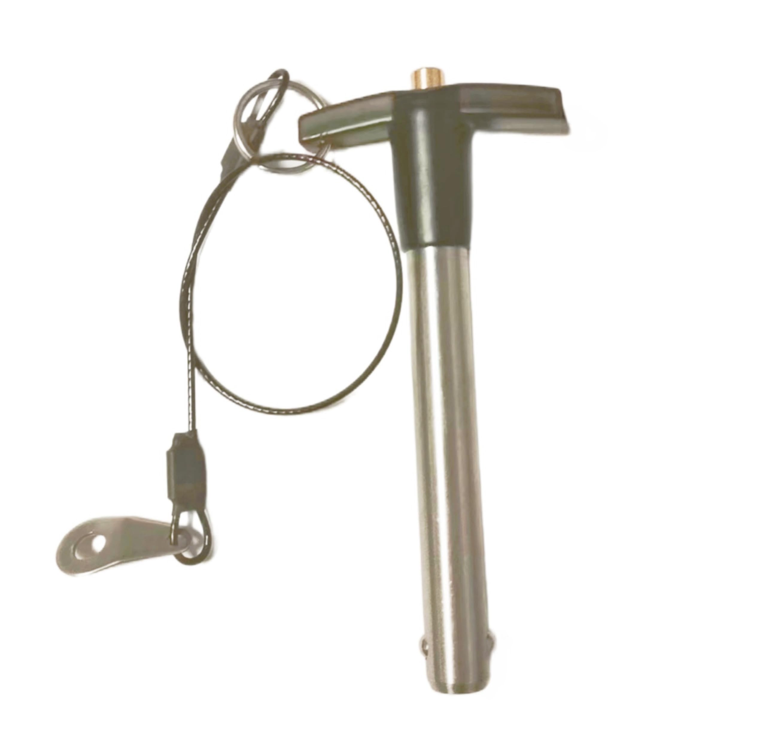 T-Handle Locking pin 304 Stainless Steel Grip Push-Button Locking Quick-Release pin with Safety Rope (Φ15/32in x 2-3/4in)