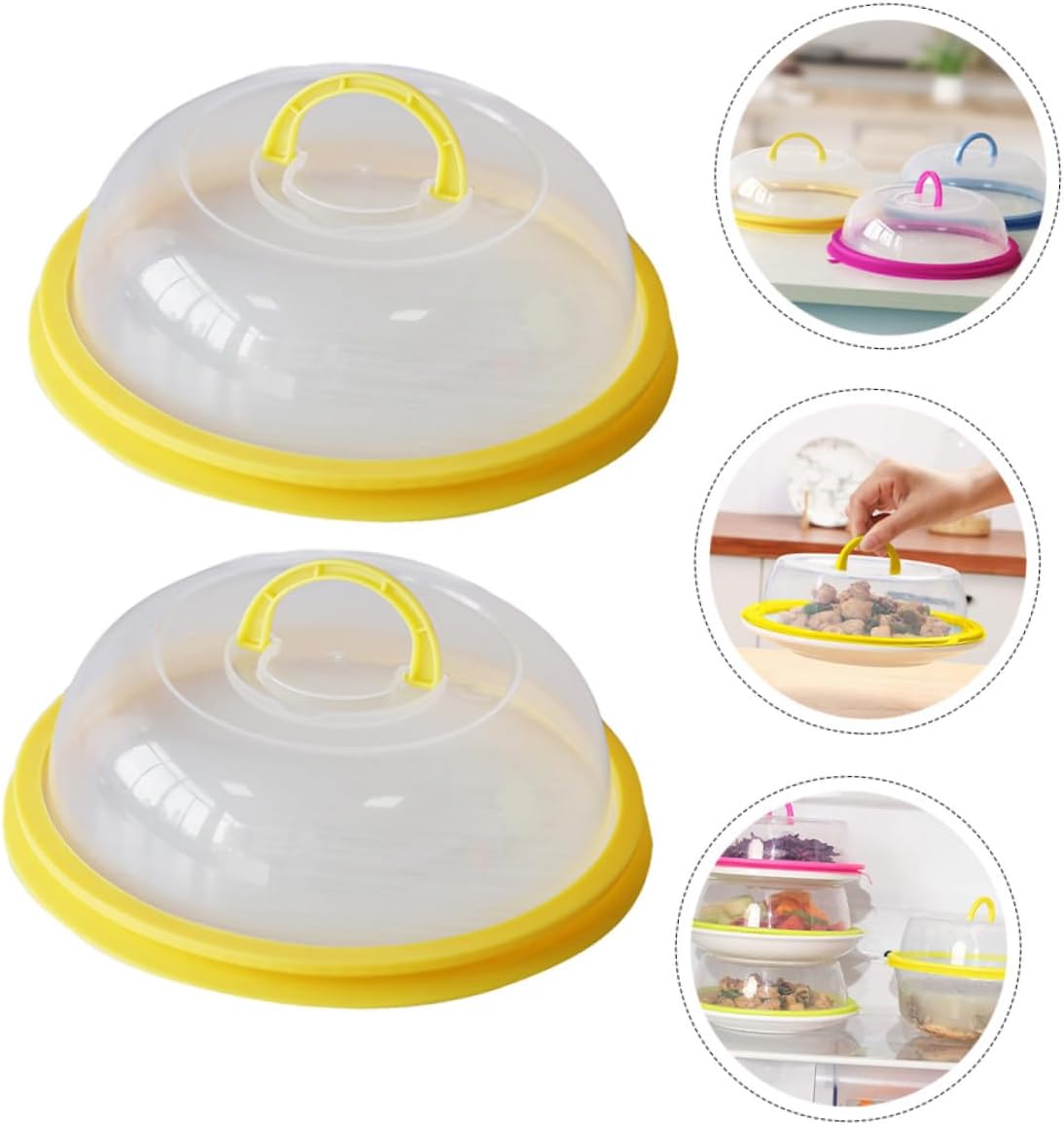 ABOOFAN 3Pcs Microwave Plate Cover Heat Resistant Food Guard Lid Microwave Dish Covers for Fridge Tabletop Use Splatter Guard